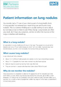 Patient information on lung nodules